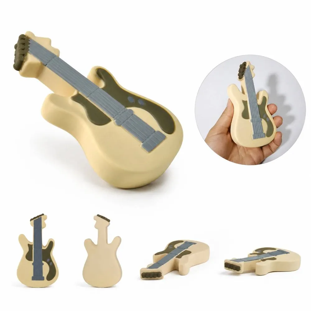 Squeezable Guitar Stress Toy, Portable Anxiety Relief Fidget 2