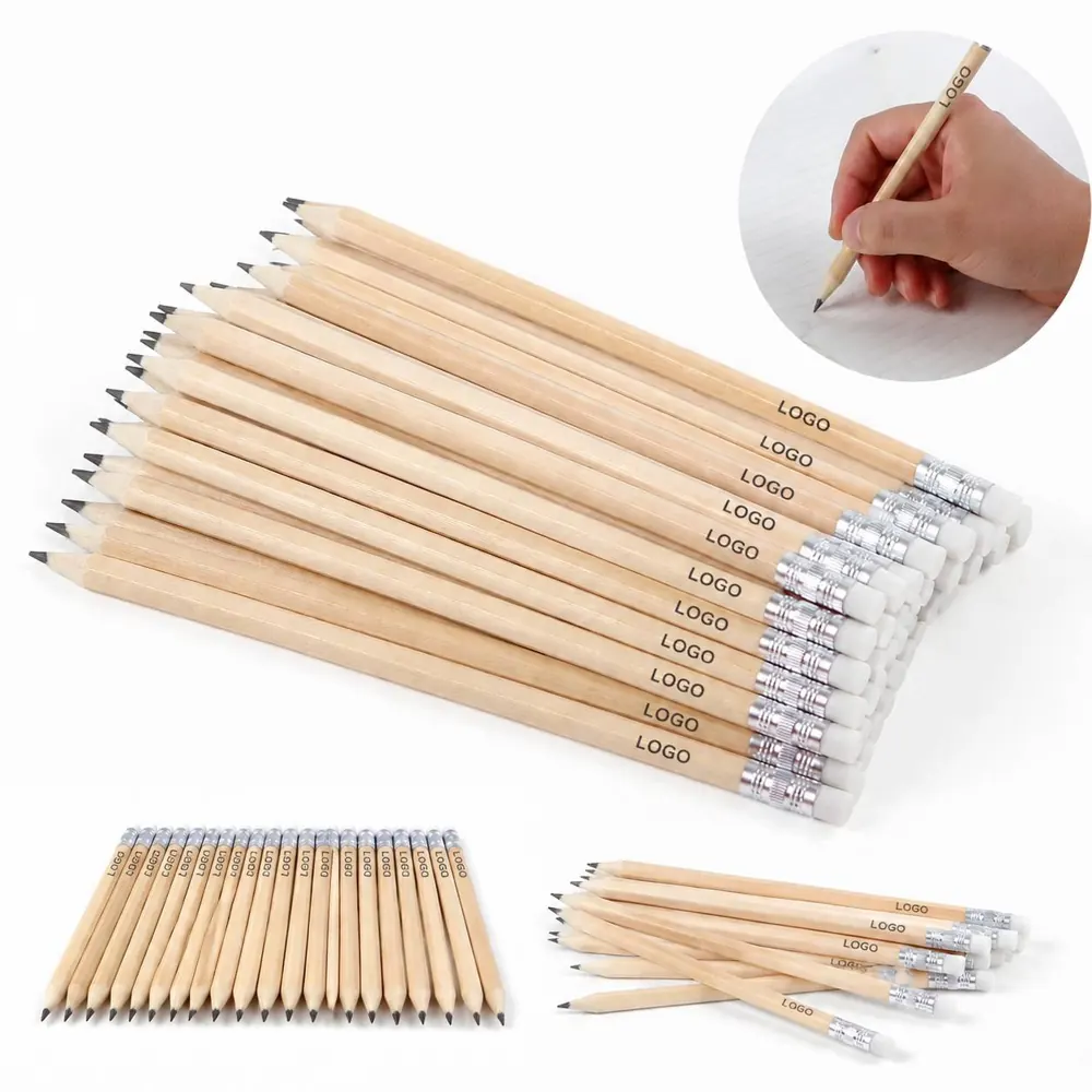 Classic Wooden Pencil with Eraser for Writing and Sketching