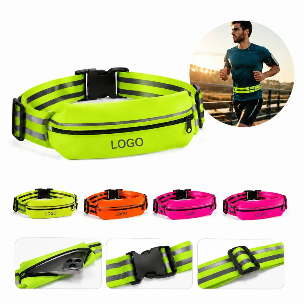 Waterproof Reflective Running Waist Pack with Adjustable