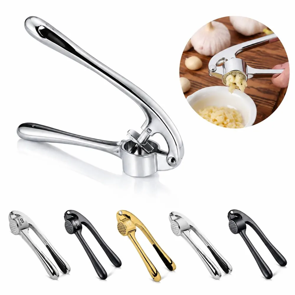 Stainless Steel Garlic Press Crusher with Built-in Cleaner 2