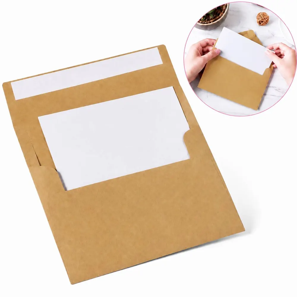 Self-Seal Kraft Invitation Envelopes A7 Brown Natural 2
