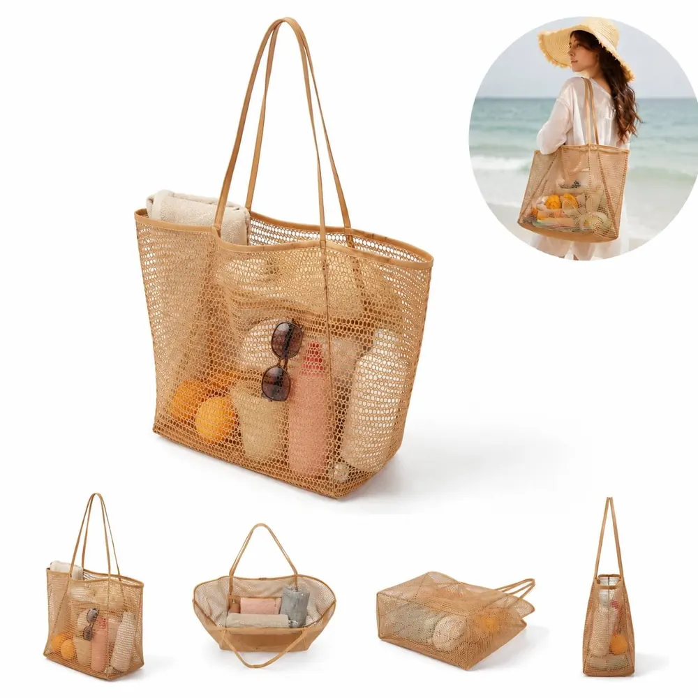 Sand-Free Mesh Tote Bag for Beach Pool Outdoor Carryall 2