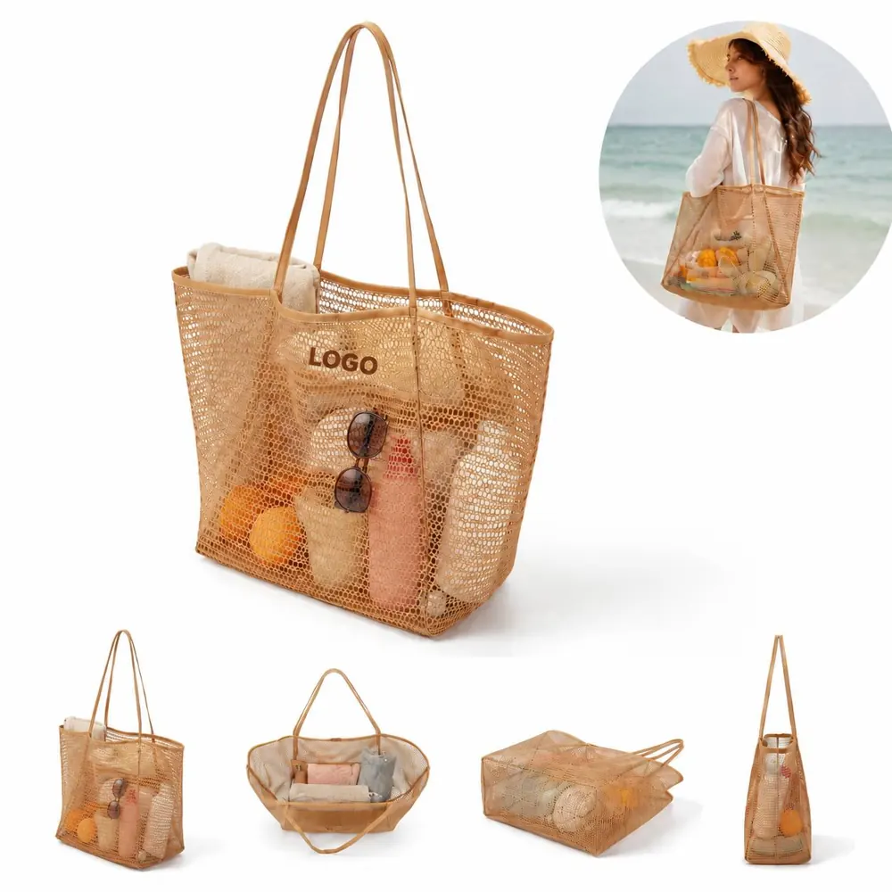 Sand-Free Mesh Tote Bag for Beach Pool Outdoor Carryall