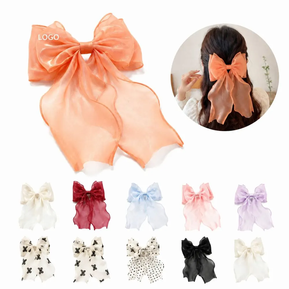 Elegant Chiffon Bow Hair Clip for Secure Styling