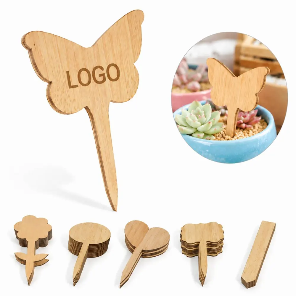 100 Natural Bamboo Plant Tags Double-Sided for Garden