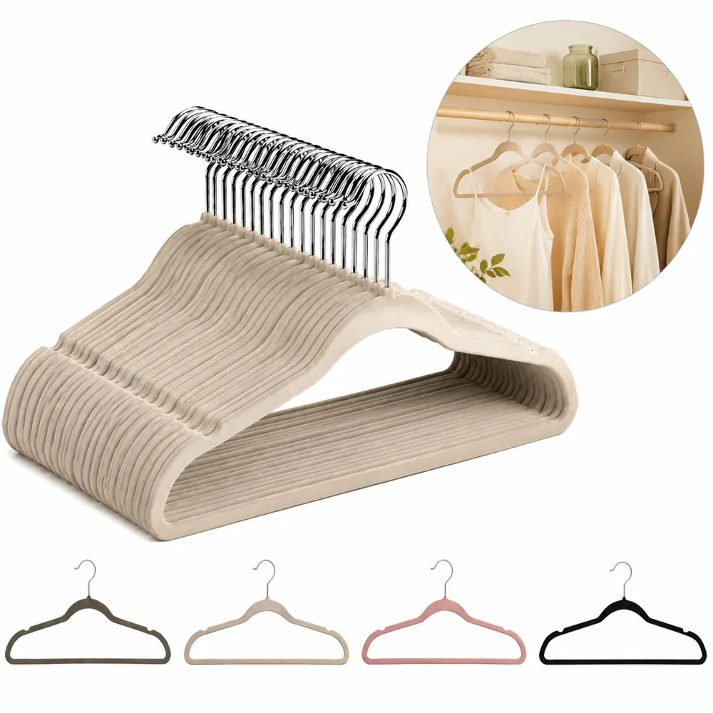 Slim Velvet Non-Slip Suit Hangers for Closet Space Saving 2