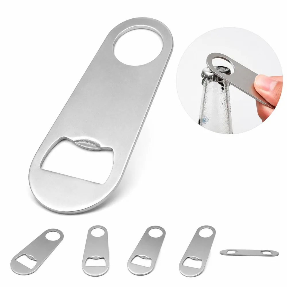 Stainless Steel Hanging Bottle Opener with Keychain Loop 2