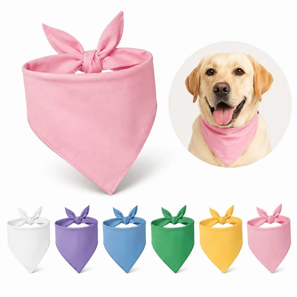 Soft Cotton Triangle Pet Bandana for Dogs and Cats 2