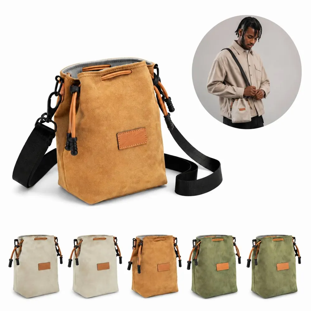 Soft Flannel Drawstring Camera Lens Bag Protective Pouch 2