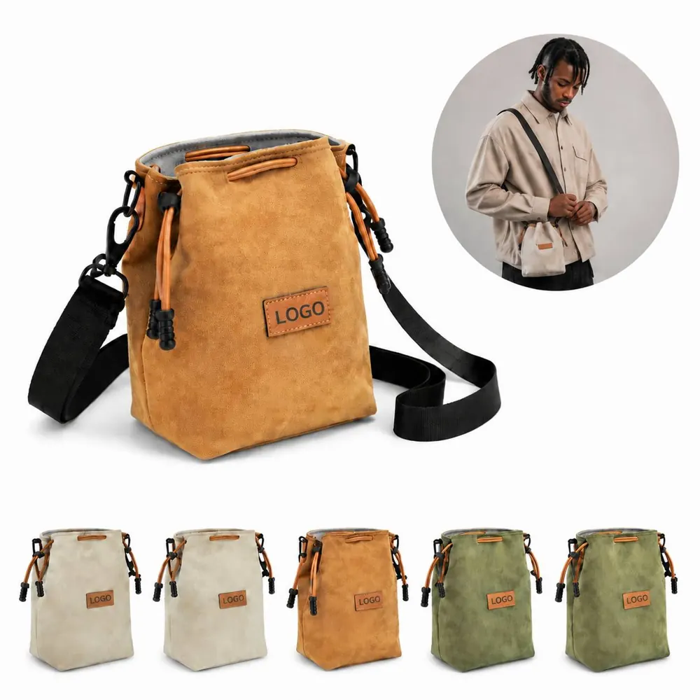 Soft Flannel Drawstring Camera Lens Bag Protective Pouch