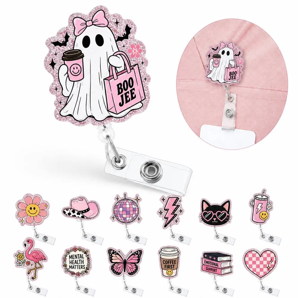 Custom-Shaped Retractable Acrylic Badge Reel Holder for ID 2