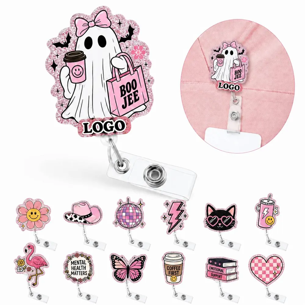 Custom-Shaped Retractable Acrylic Badge Reel Holder for ID