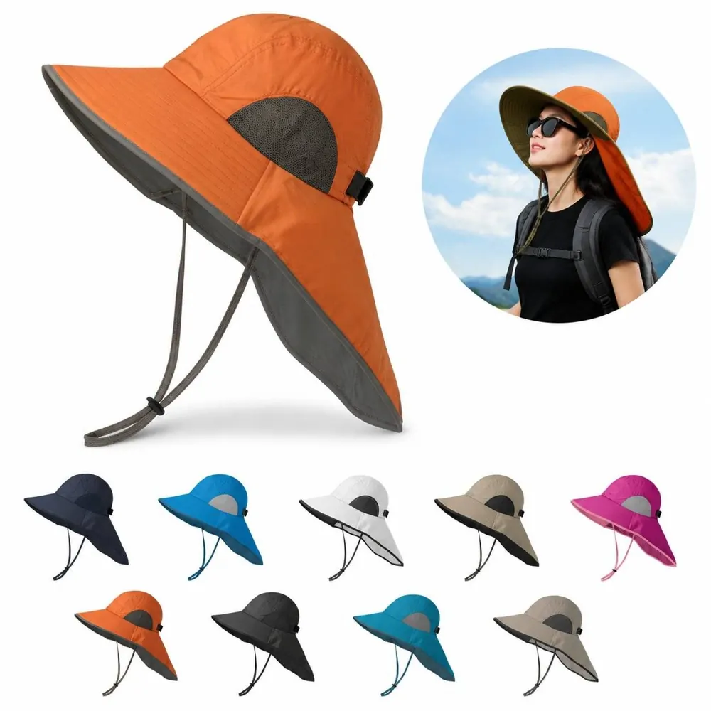 Adjustable Windproof Riding Shawl Sun Hat 2