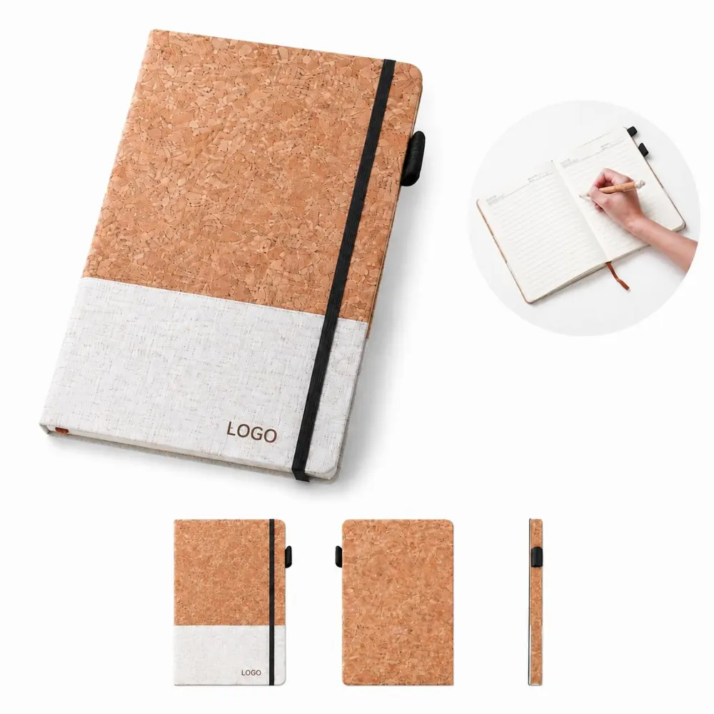 A5 Cork Lined Journal, Eco-Friendly Notebook for Writing
