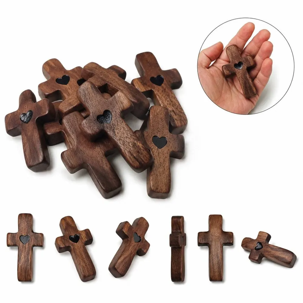 Handcrafted Walnut Cross Stress Relief Fidget Toy 2