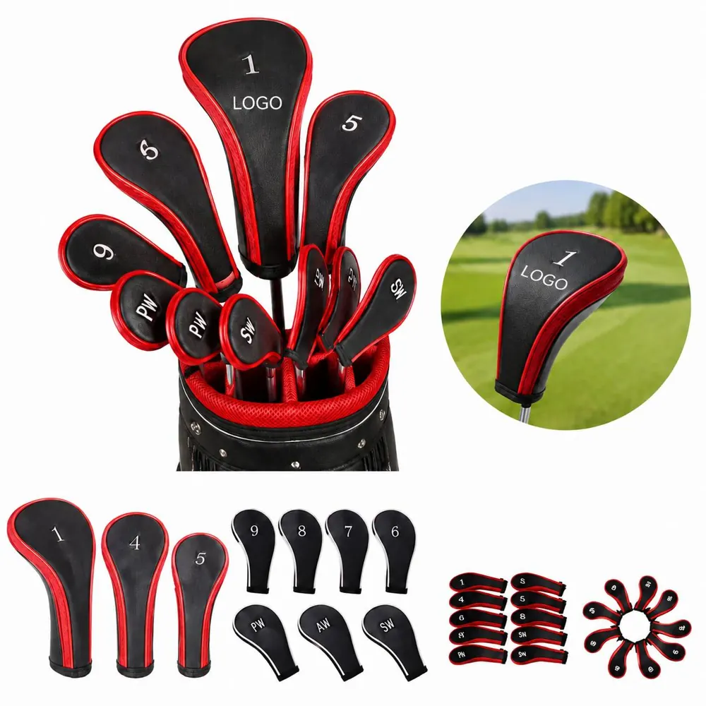 Multicolored Patchwork Golf Iron Covers Set of 10