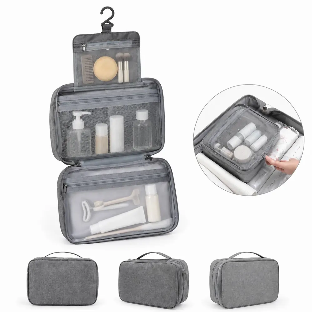 Transparent Waterproof Toiletry Bag with Multiple 2