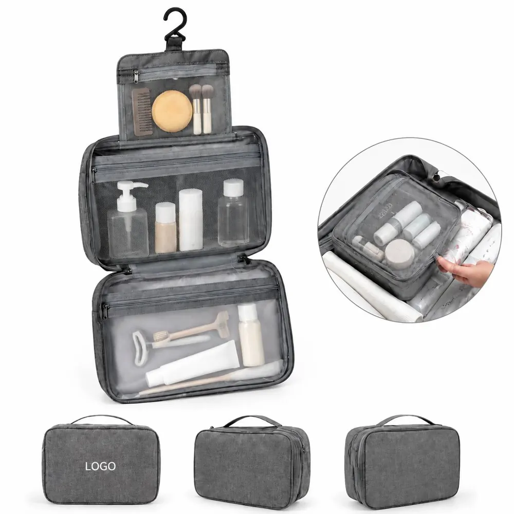 Transparent Waterproof Toiletry Bag with Multiple