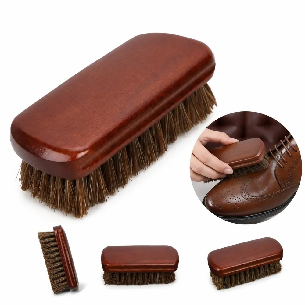 Horsehair Leather Shoe Brush for Gentle Cleaning 2