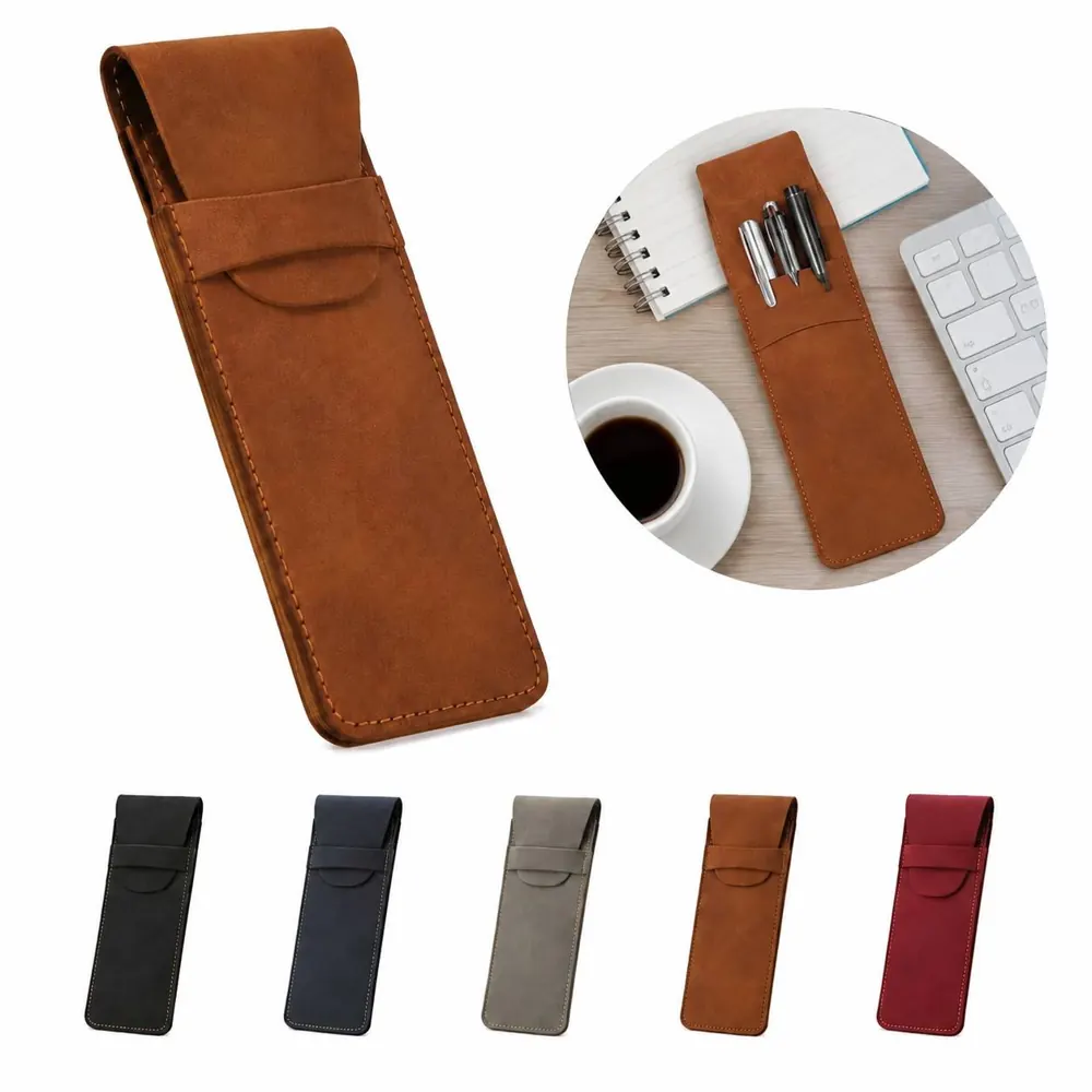 Genuine Leather Pen Case with Multiple Slots 2