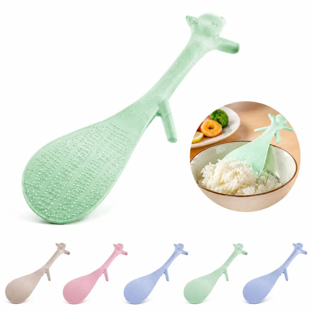 Wheat Straw Squirrel Rice Spoon Non-Stick Serving Utensil 2