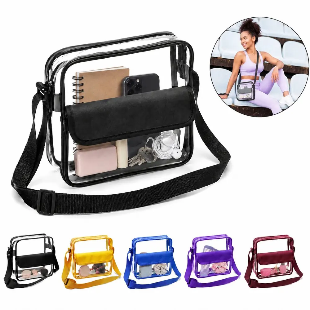 Clear PVC Crossbody Bag Large Capacity Transparent Shoulder 2