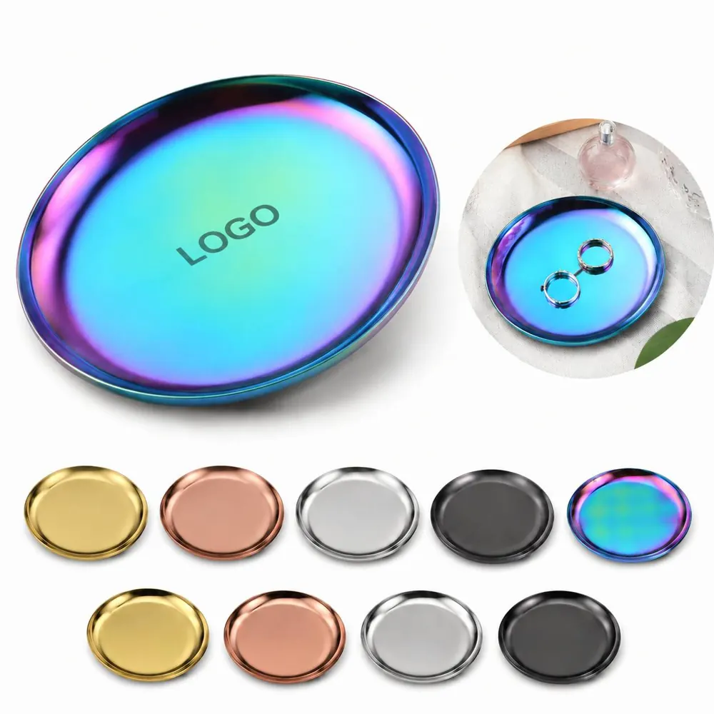 Titanium-Coated 430 Stainless Steel Round Serving Tray