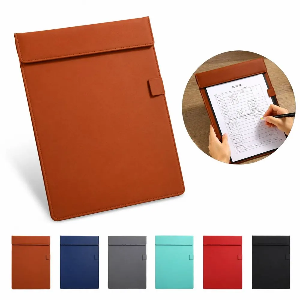 Magnetic PU Leather Clipboard Folder with Pockets 2