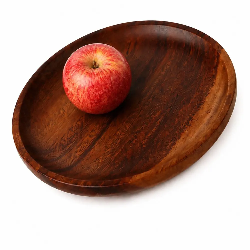 Acacia Wood Wake-Up Tray with Raised Edges 2