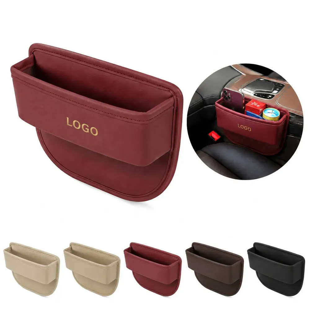 USB PU Leather Car Seat Storage Organizer with Multiple