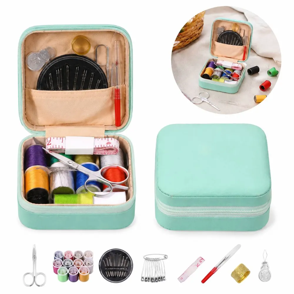 Portable PU Travel Sewing Kit with Essential Tools 2