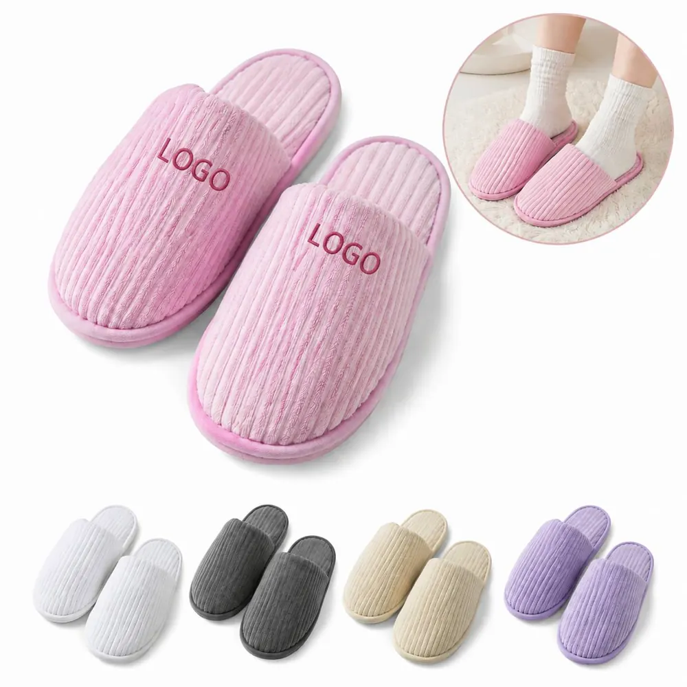 Breathable Coral Velvet Anti-Slip Slippers for Indoor Travel