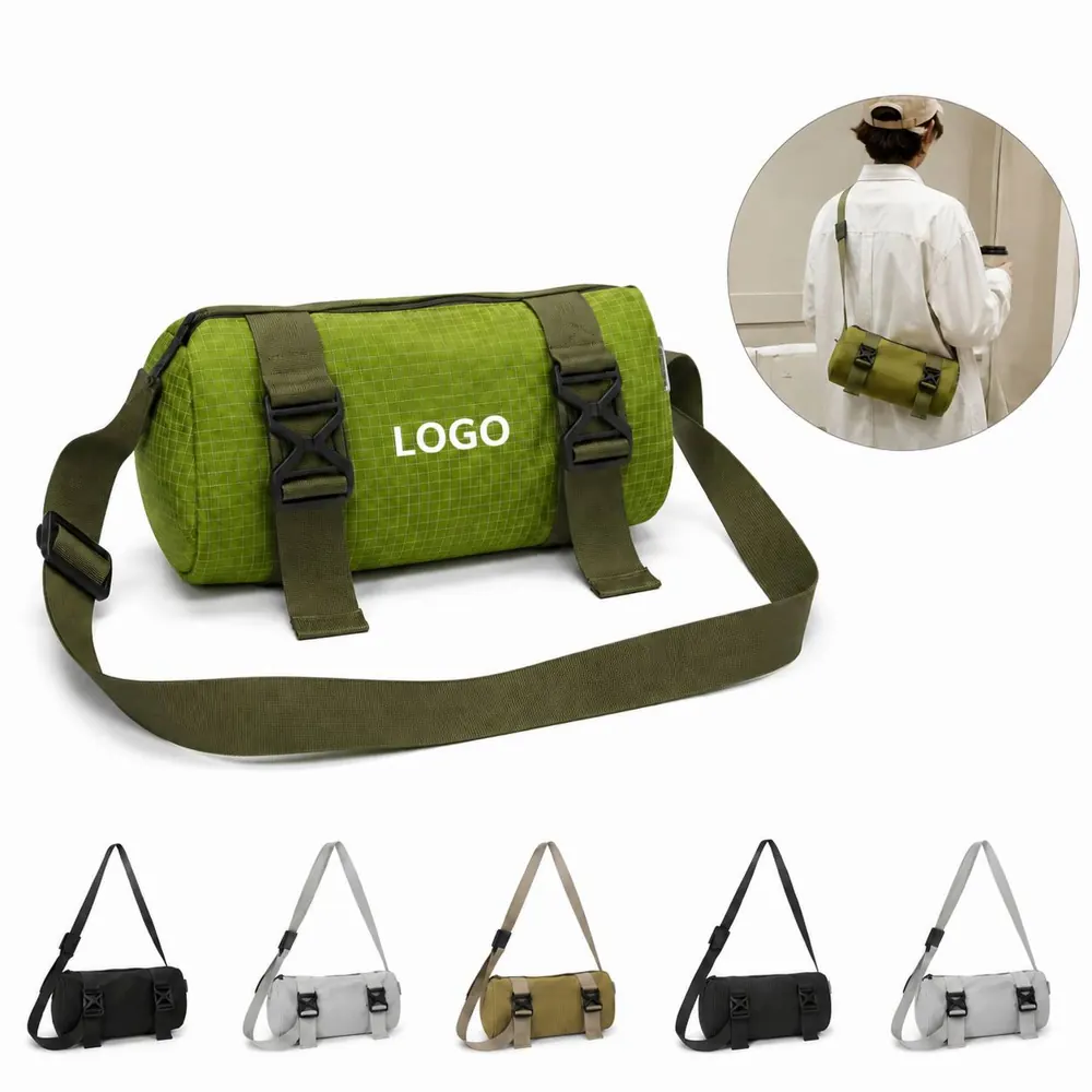 Water-Resistant Nylon Crossbody Bag with Adjustable Strap