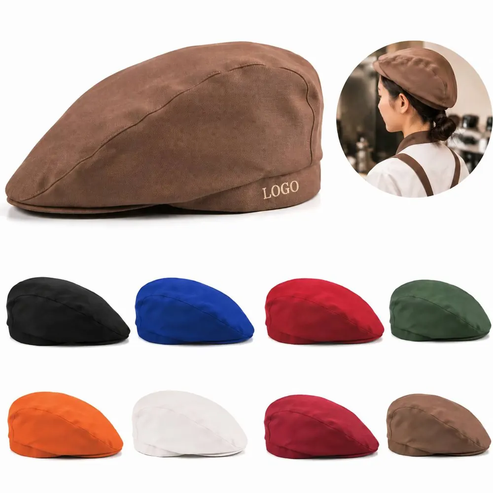 Adjustable Chef Beret Hat for Restaurant Waiter Kitchen