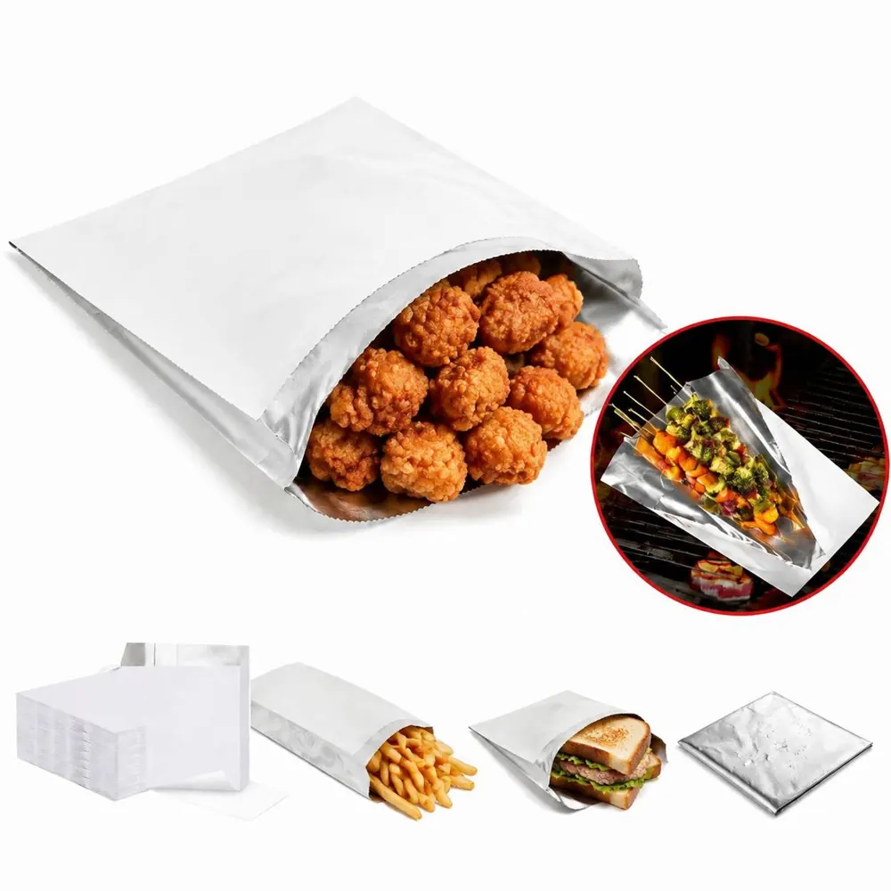 Insulated Foil Burger Wrappers for Freshness, Heat 2