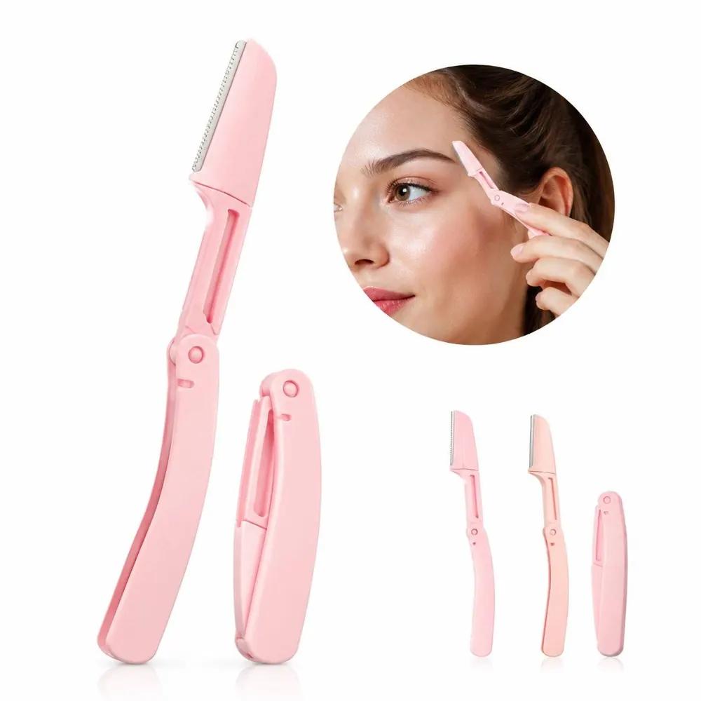 Foldable Precision Eyebrow Razor for Safe Travel Grooming 2