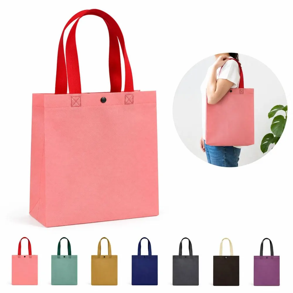 Snap Button Non-Woven Tote Bag, Adjustable Multi-Size 2