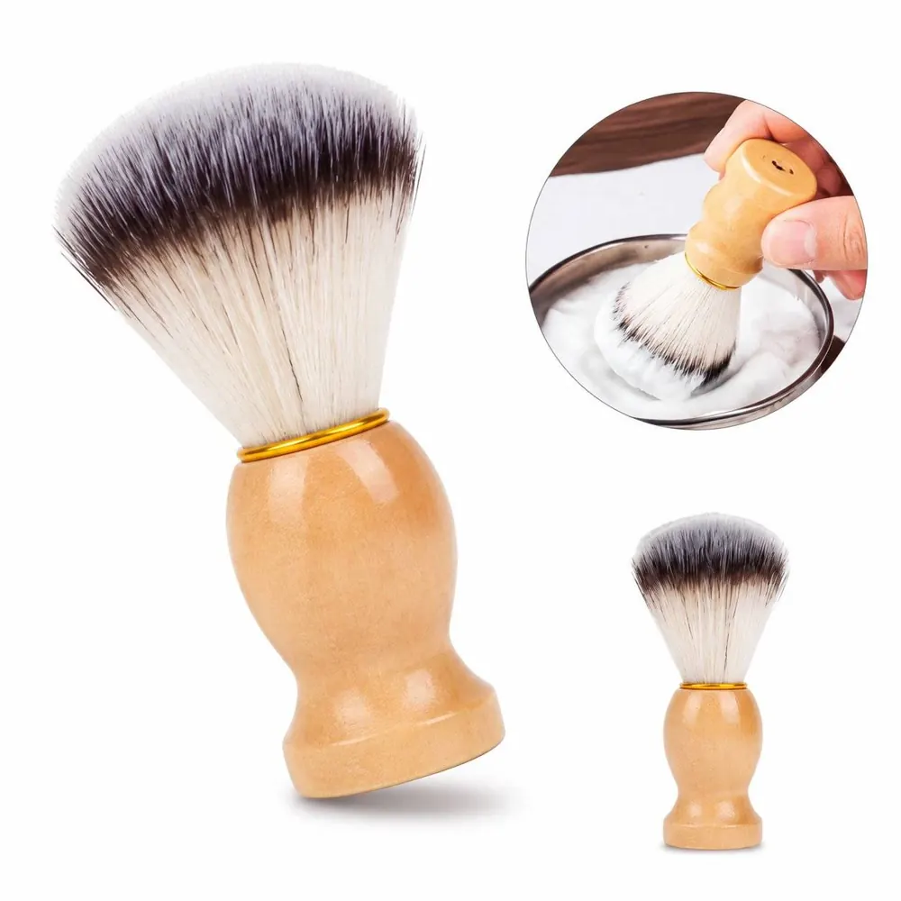Handmade Badger Hair Shave Brush for Beard Care, Wooden 2