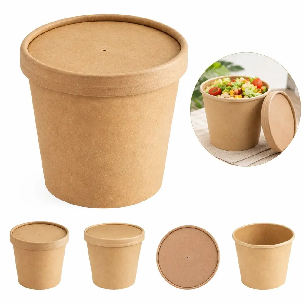 Eco-Friendly Leak-Resistant Kraft Soup Bowls for Hot & Cold 2