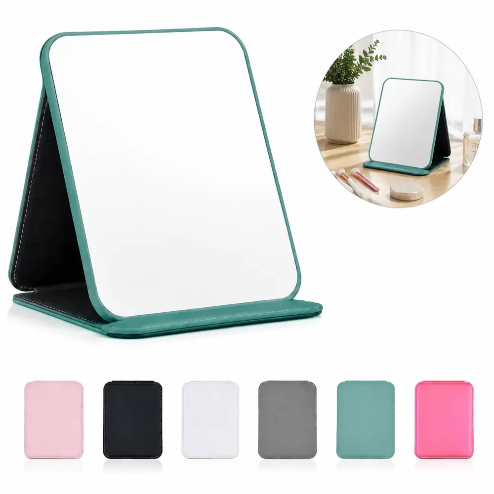 Foldable Rectangular Travel Mirror with Sturdy Stand 2