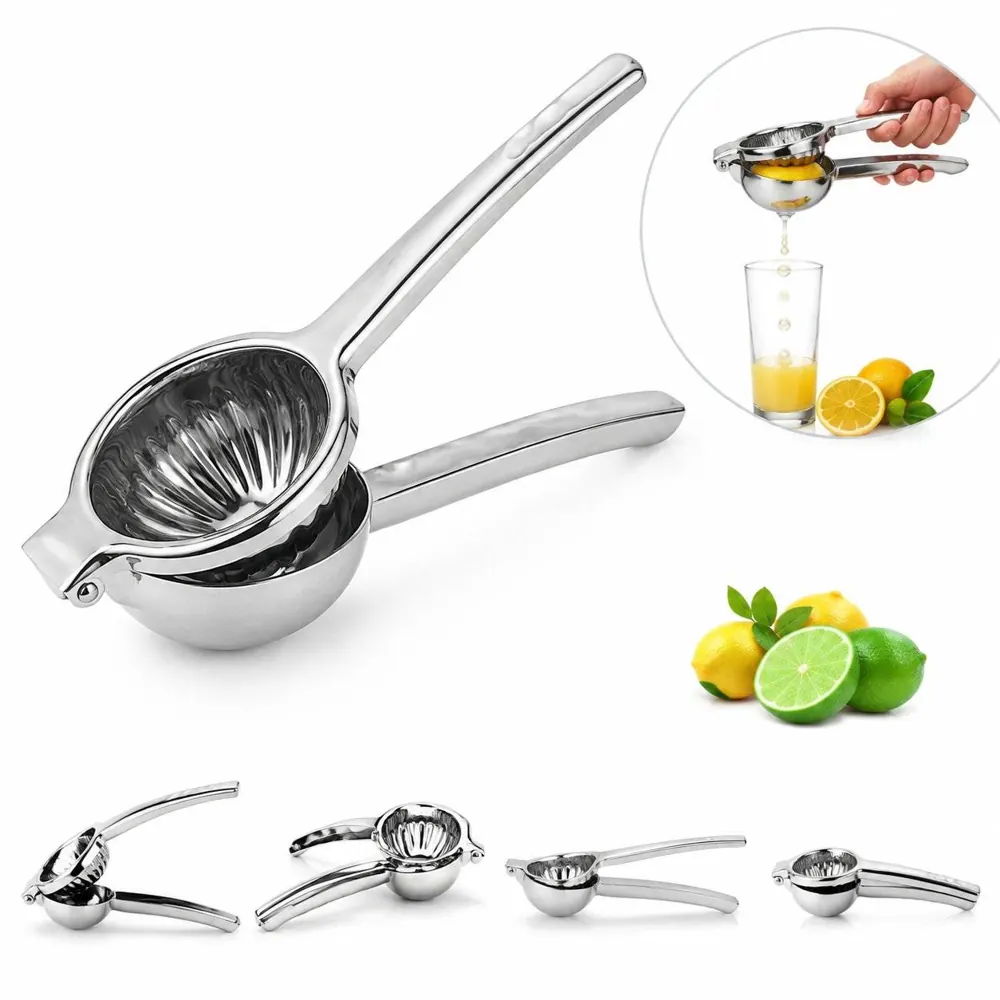 Stainless Steel Lemon Squeezer with Strainer, Manual Citrus 2