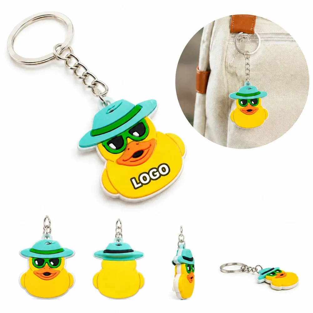 Custom Soft PVC Cartoon Keychains with Metal Ring