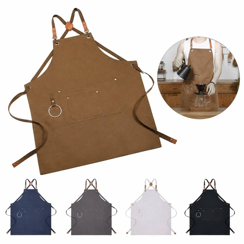 Cotton Waterproof Garden Apron with Pockets for Men 2