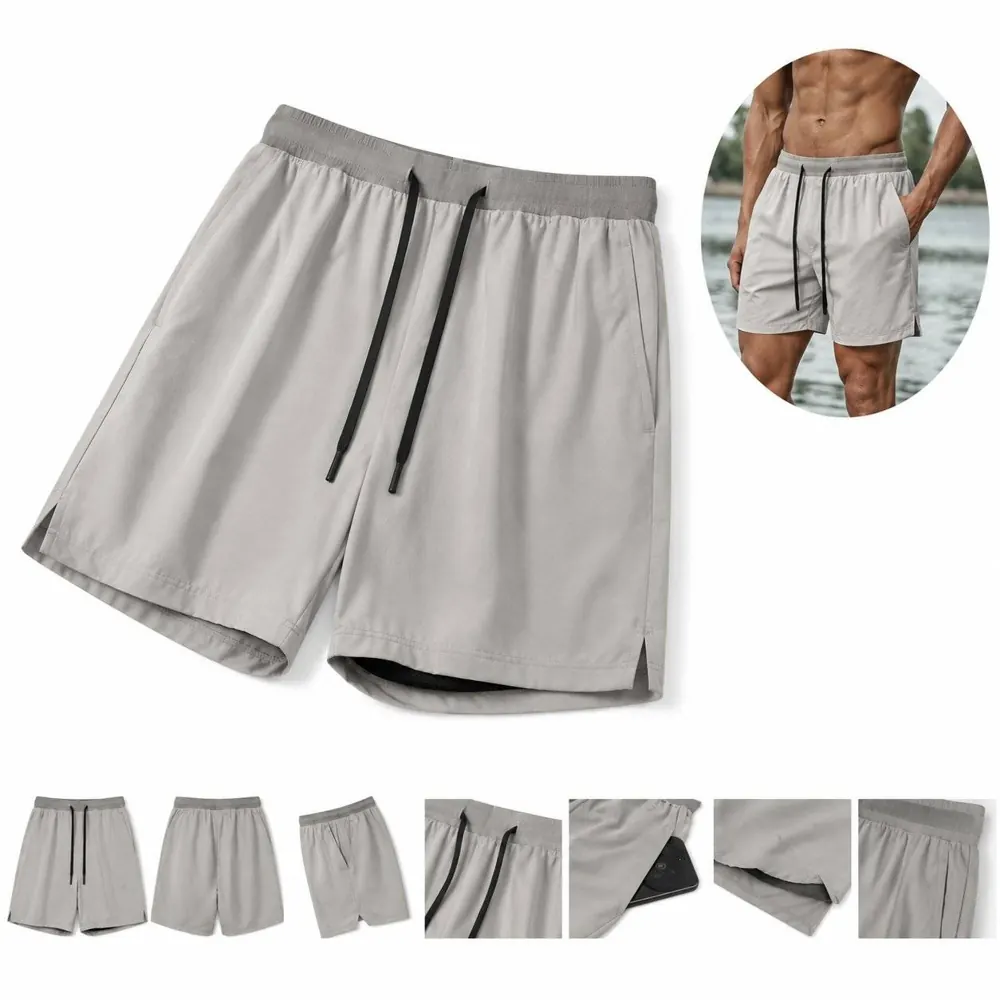 Men's Quick-Dry Athletic Shorts with Drawstring for Running 2