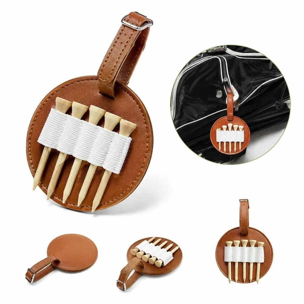PU Leather Golf Tee Holder with Buckle for Bag 2