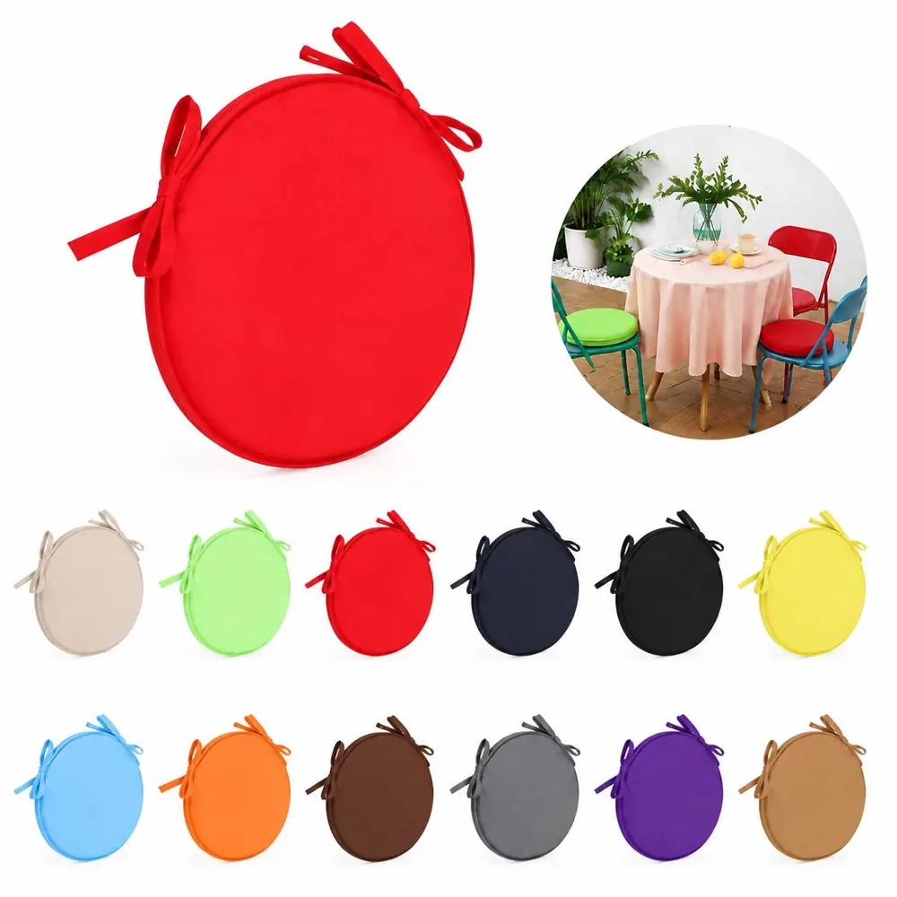 Tie-On Round Sponge Chair Cushion for Bar Stools, Non-Slip 2