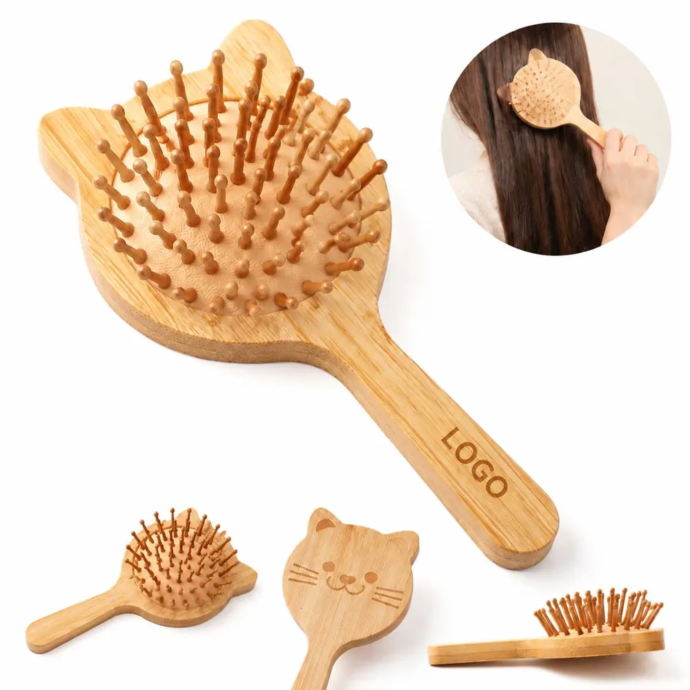 Bamboo Cat Silicone Airbag Comb for Tangle-Free Detangling
