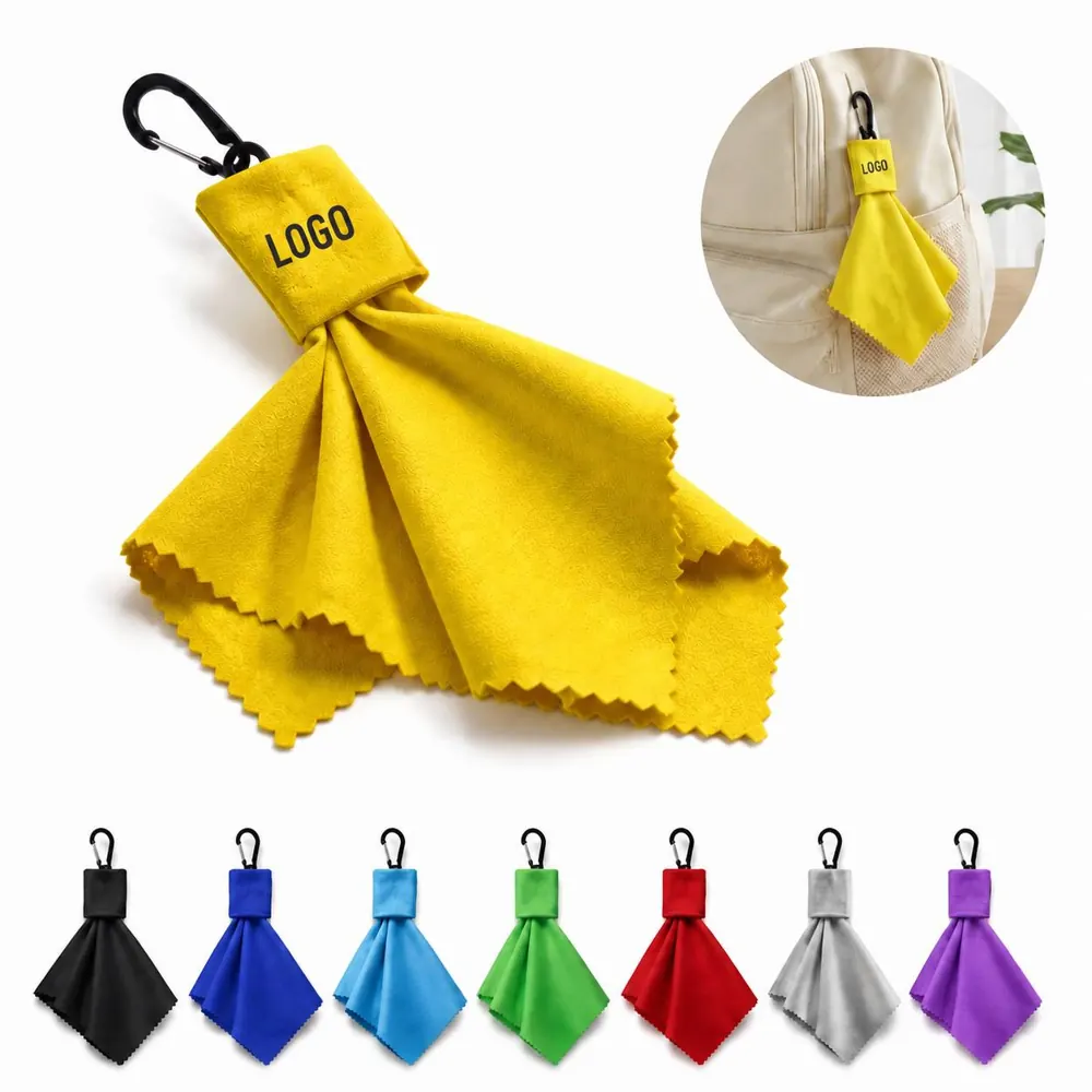 Microfiber Lens Cloth Keychain Pouch for Eyewear Cleaning