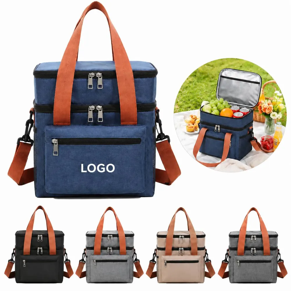Double-Layer Insulated Crossbody Tote Bag for Hot & Cold