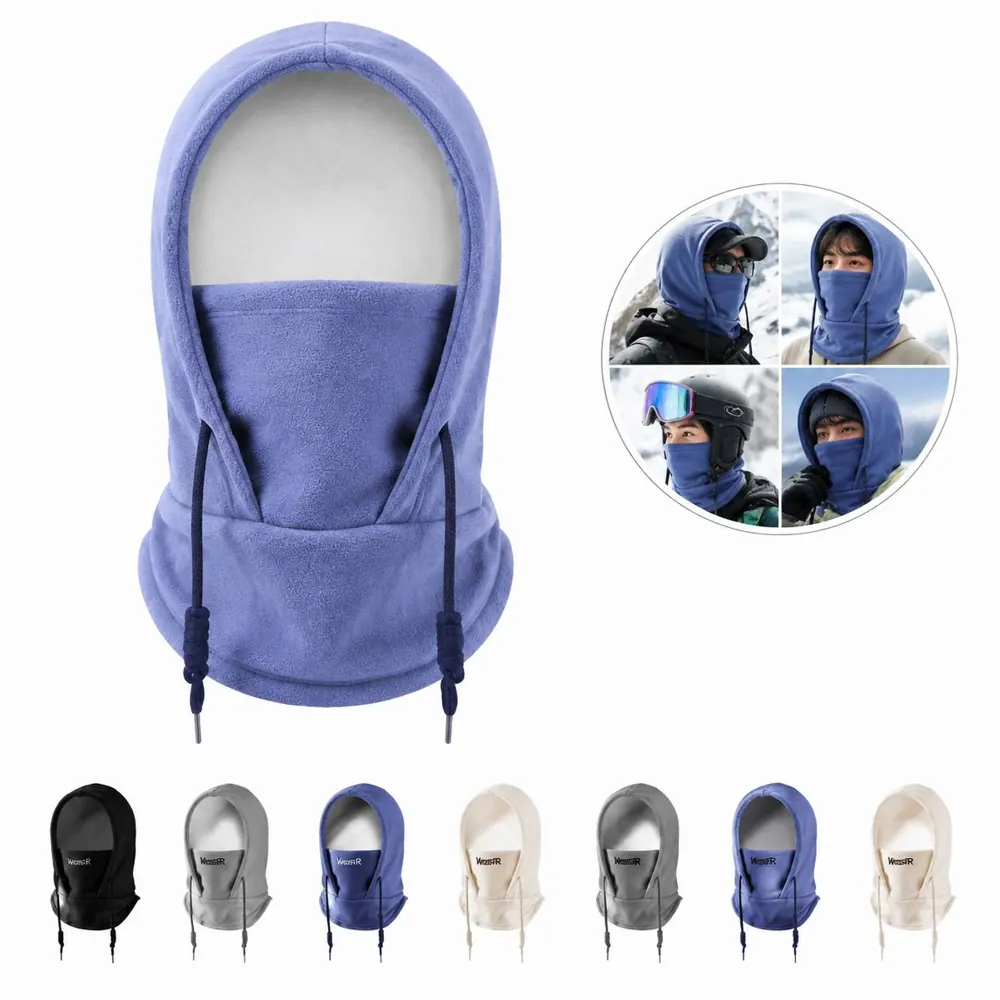 Windproof Fleece Head Cover with Waffle Pattern for Outdoor 2